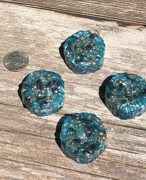 Tower Buster Mini Roses, set of 4, Orgone with Pyrite and Green Aventurine