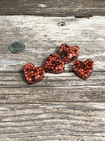 Tower Buster Mini Hearts, set of 4, Orgone with Smokey Quartz