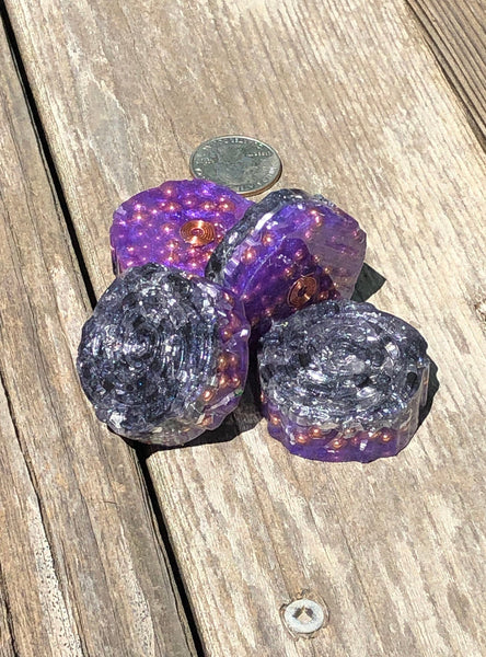 Tower Buster Mini Roses, set of 4, Orgone with Amethyst