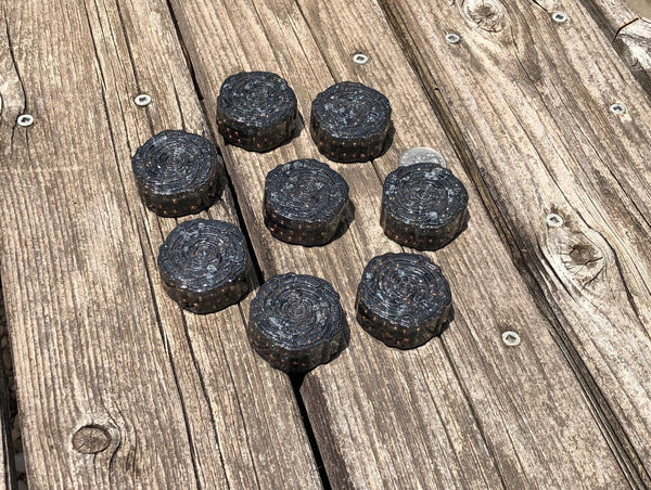 black and white snowflake obsidian mini rose shaped orgonite tower busters  angled view