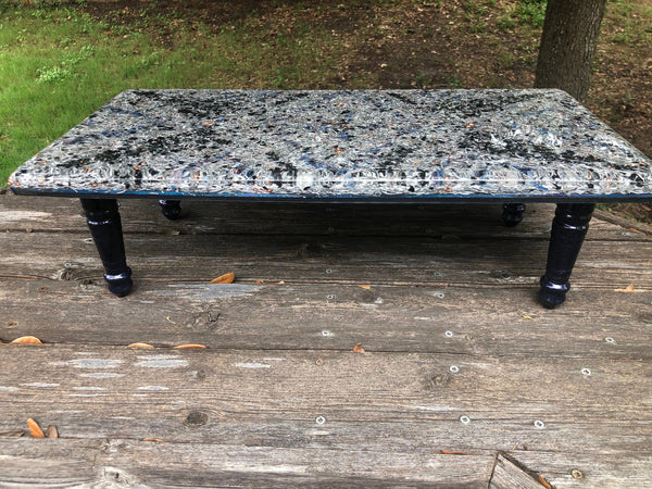 Meditation Alter Table, Orgone Energy, Black and Blue