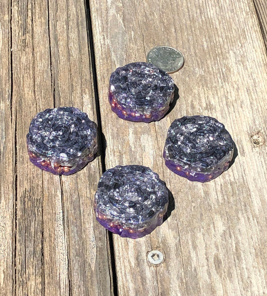 Tower Buster Mini Roses, set of 4, Orgone with Amethyst