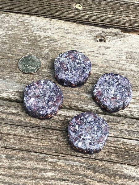 Tower Buster Mini Roses, set of 4, Orgone with Rose Quartz and Strawberry Quartz