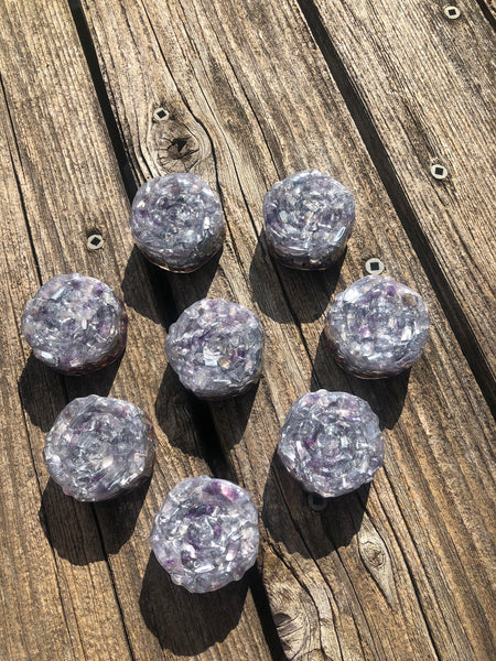 Orgone Tower Buster Mini Roses, set of 4, with Amethyst