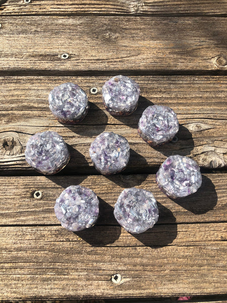 Orgone Tower Buster Mini Roses, set of 4, with Amethyst